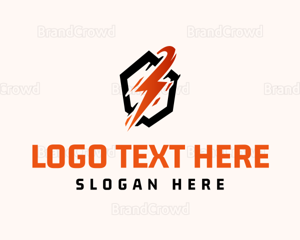 Lightning Bold Hexagon Logo