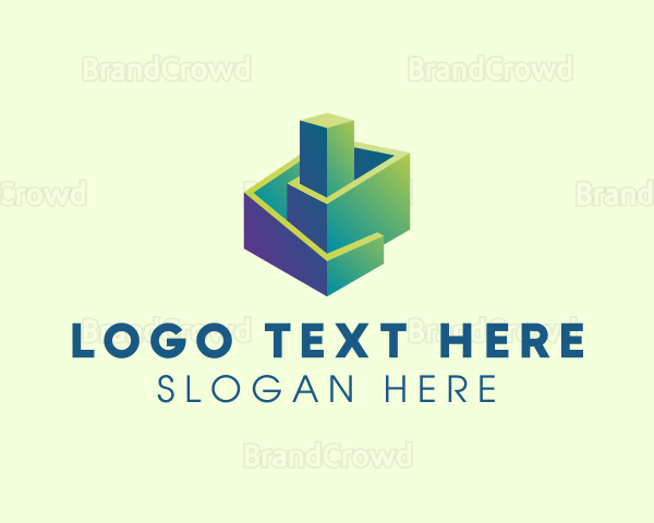 3D Construction Building Logo