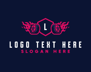 Industrial - Flaming Tire Garage logo design