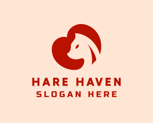 Hare - Cat Pet Animal Heart logo design