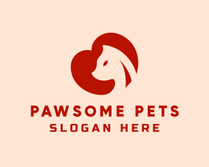 Pet - Cat Pet Animal Heart logo design