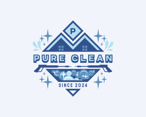 Pressure Washer Cleaning logo design