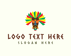 Hulu - Colorful Tribal Mask logo design