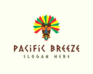 Colorful Tribal Mask  logo design