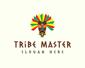 Colorful Tribal Mask  logo design