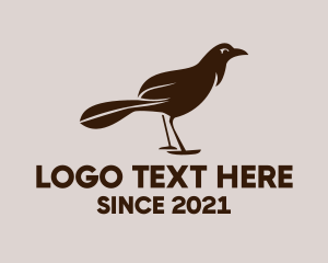 Raven - Brown Perched Bird logo design