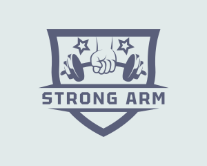 Strong Hand Dumbell Gym logo design