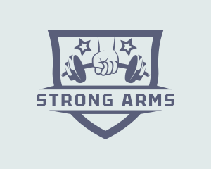 Strong Hand Dumbell Gym logo design