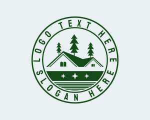 Real Estate - Forest House Badge logo design