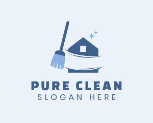 Broom Housekeeper Clean logo design