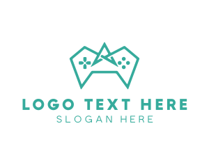 Line - Gaming Polygon Controller logo design