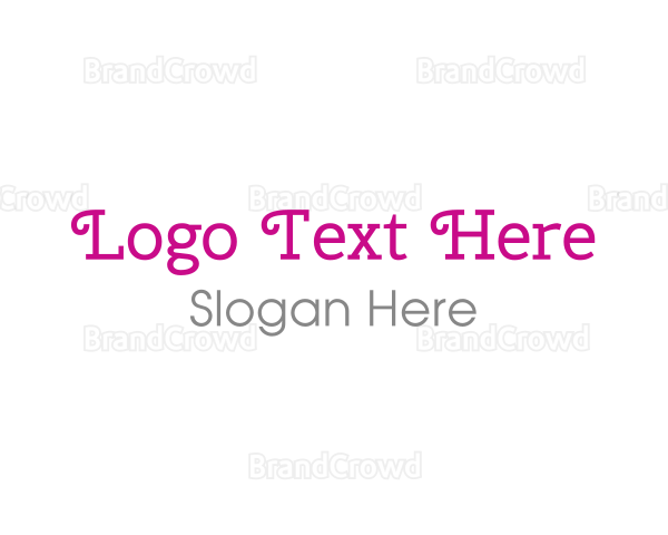 Curly Pink  Typeface Logo