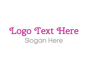 Curly Pink  Typeface Logo