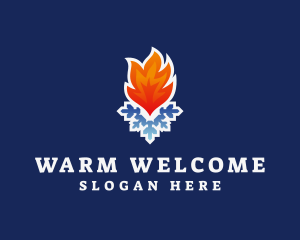 Snow Flame Ventilation logo design