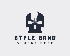 Grunge Punk Skull logo design