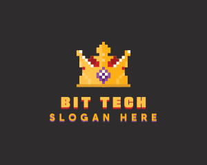 Pixelated Royal Crown logo design