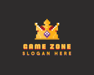 Pixelated Royal Crown logo design