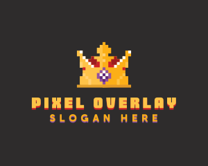 Pixelated Royal Crown logo design