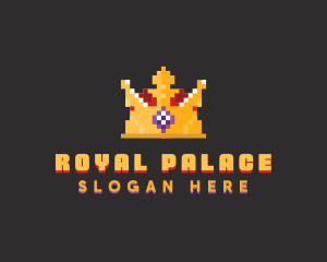 Pixelated Royal Crown logo design