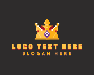 Game - Pixelated Royal Crown logo design
