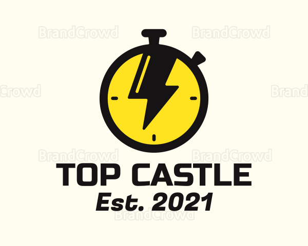 Thunder Stopwatch Time Logo