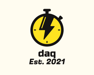 Lightning - Thunder Stopwatch Time logo design