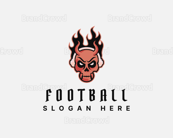 Flame Demon Skull Logo