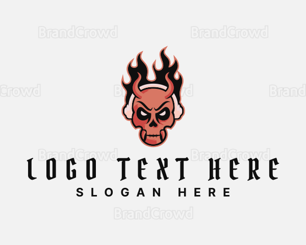 Flame Demon Skull Logo