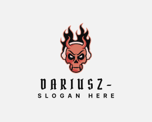 Flame Demon Skull Logo