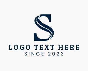 Creations - Paint Stroke Letter S logo design
