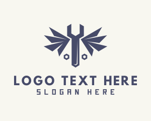 Toolbox - Wrench Mechanical Wings logo design