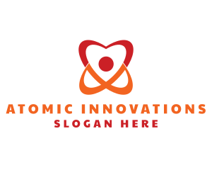 Atomic - Medical Heart Atom logo design