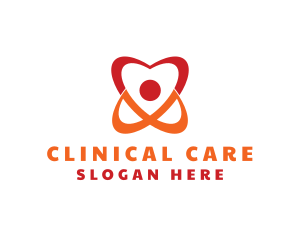 Medical Heart Atom logo design