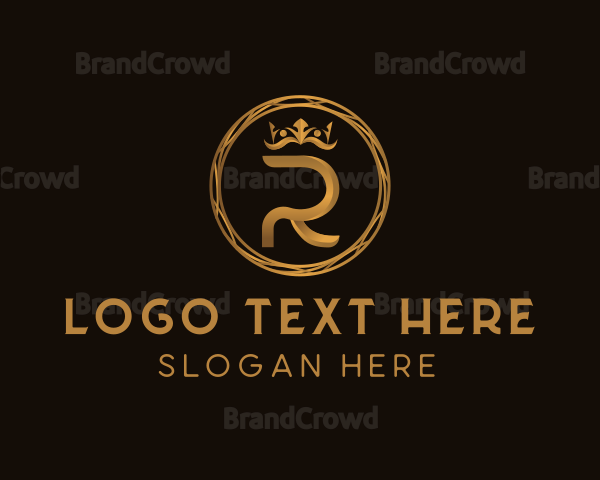 Golden Letter R Designer Logo