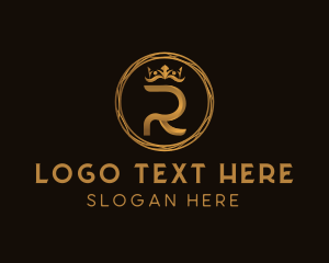 Essential Oil - Golden Letter R Designer logo design