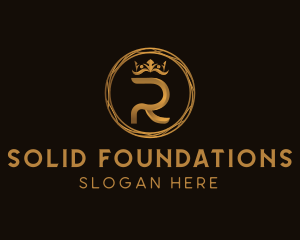 Golden Letter R Designer Logo