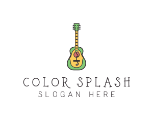 Colorful Music Guitar logo design