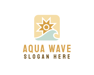 Tropical Ocean Sun Wave logo design