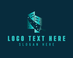 Cleaner - Squeegee Building Cleaning logo design