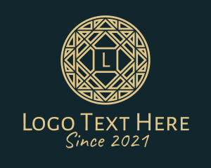 Relic - Intricate Geometric Gold Letter logo design