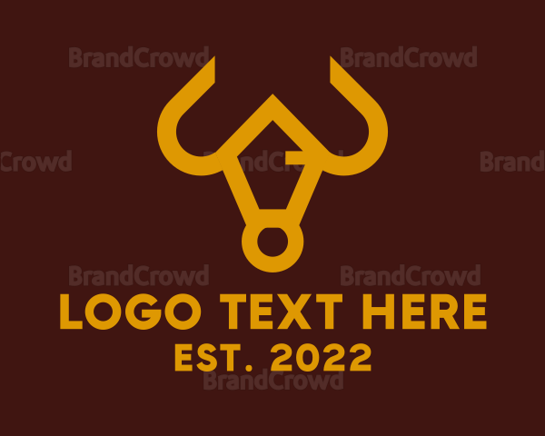 Golden Bull Animal Logo