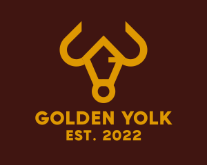 Golden Bull Animal logo design