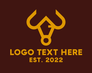 Strength - Golden Bull Animal logo design