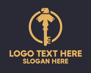 Locksmith - Golden Eagle Key logo design