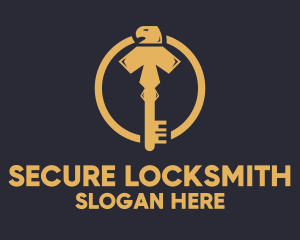 Locksmith - Golden Eagle Key logo design