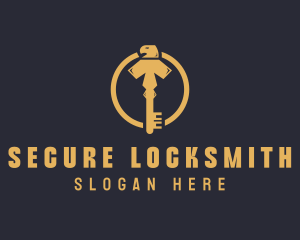 Locksmith - Golden Bird Key logo design