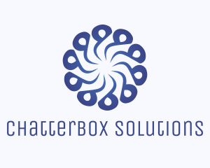 Abstract Blue Flower Swirl Logo