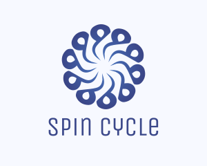 Rotate - Abstract Blue Flower Swirl logo design