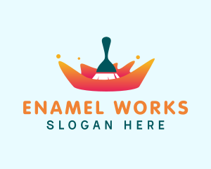 Enamel - Brush Paint Drip logo design