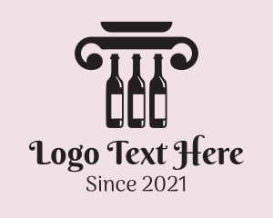 Alcohol - Wine Column Bar logo design